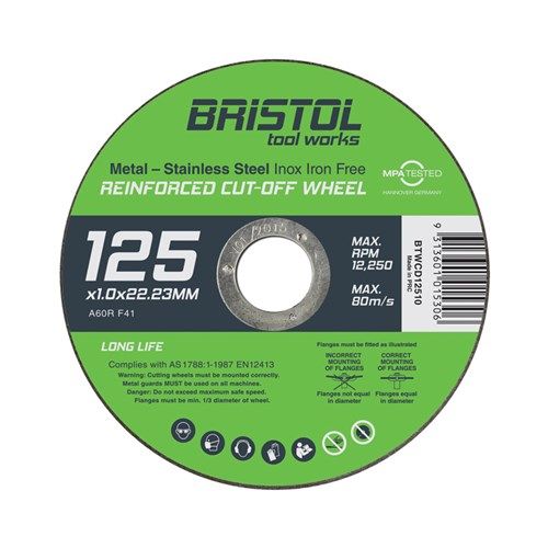 Bristol Cutting Disc 125 X 1.0mm | 10 Pack