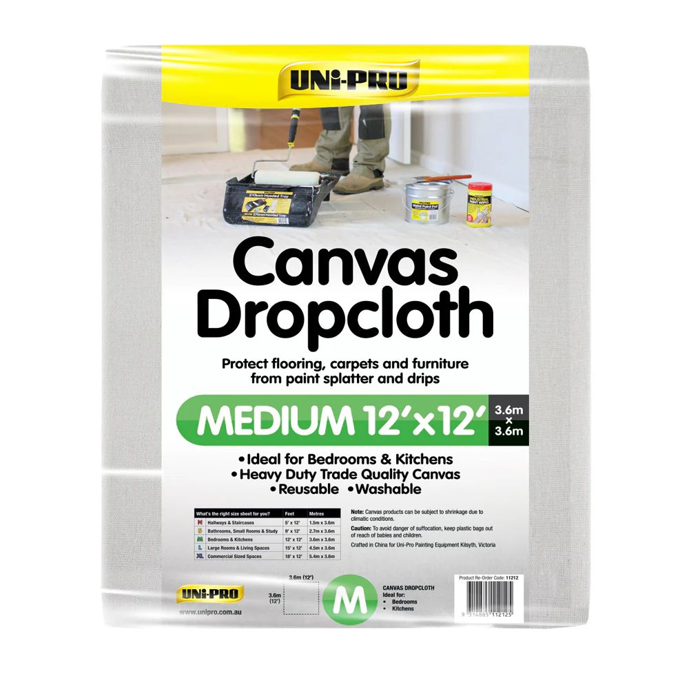 Uni-pro Heavy Duty Canvas Dropcloth 12'x12'