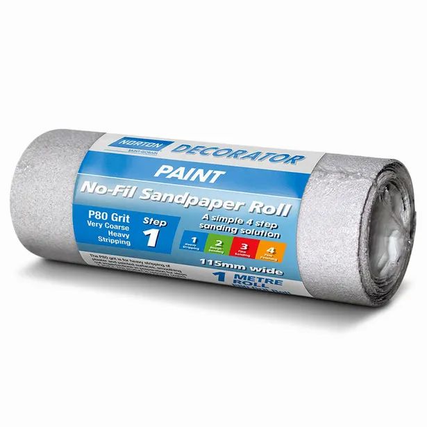 Norton No-fil Sandpaper Roll 115mm X 1m 80 Grit