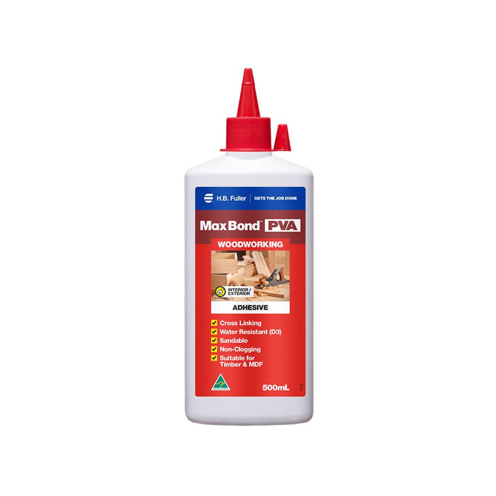Max Bond Pva Woodworking Adhesive Clear 500ml 12/ctn