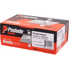 Paslode D-Head Ring Framing Nails Bright 75 X 3.06mm Pkt3000