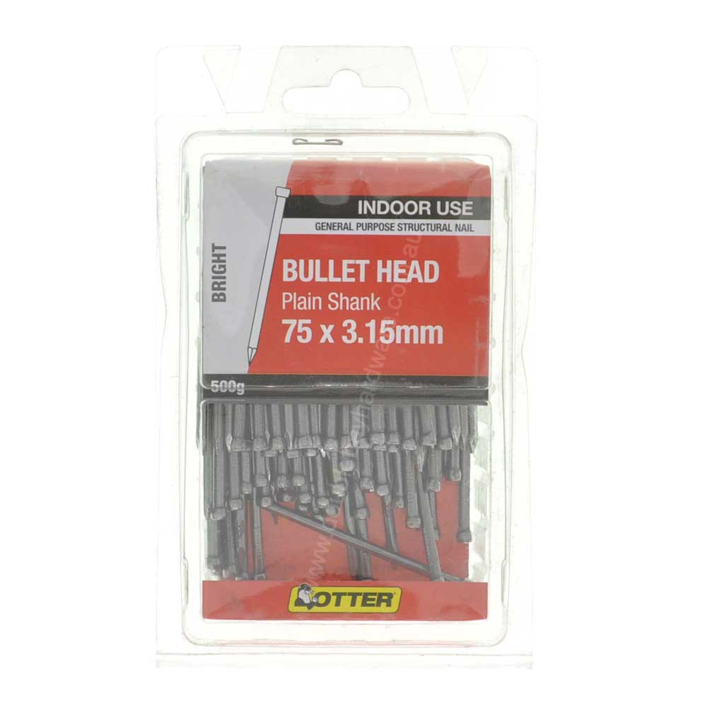 75 X 3.15 Bullet Head Nails Bright 500gr