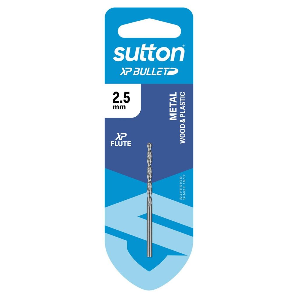 Sutton 2.5 X 57mm Hss Bright Xp Bullet Carded Jobber Drill Bit - D220h0250