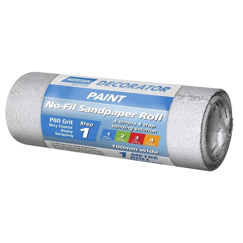 Norton No-fil Sandpaper Roll 100mm X 1m 120 Grit