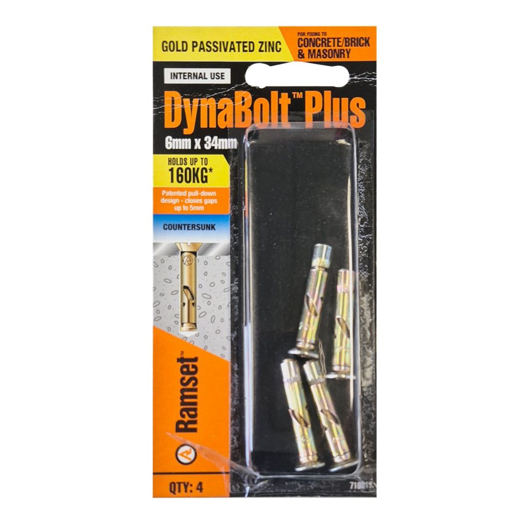 Ramset™ Dynabolt™ Plus Anchor Flat Head Zinc Plated