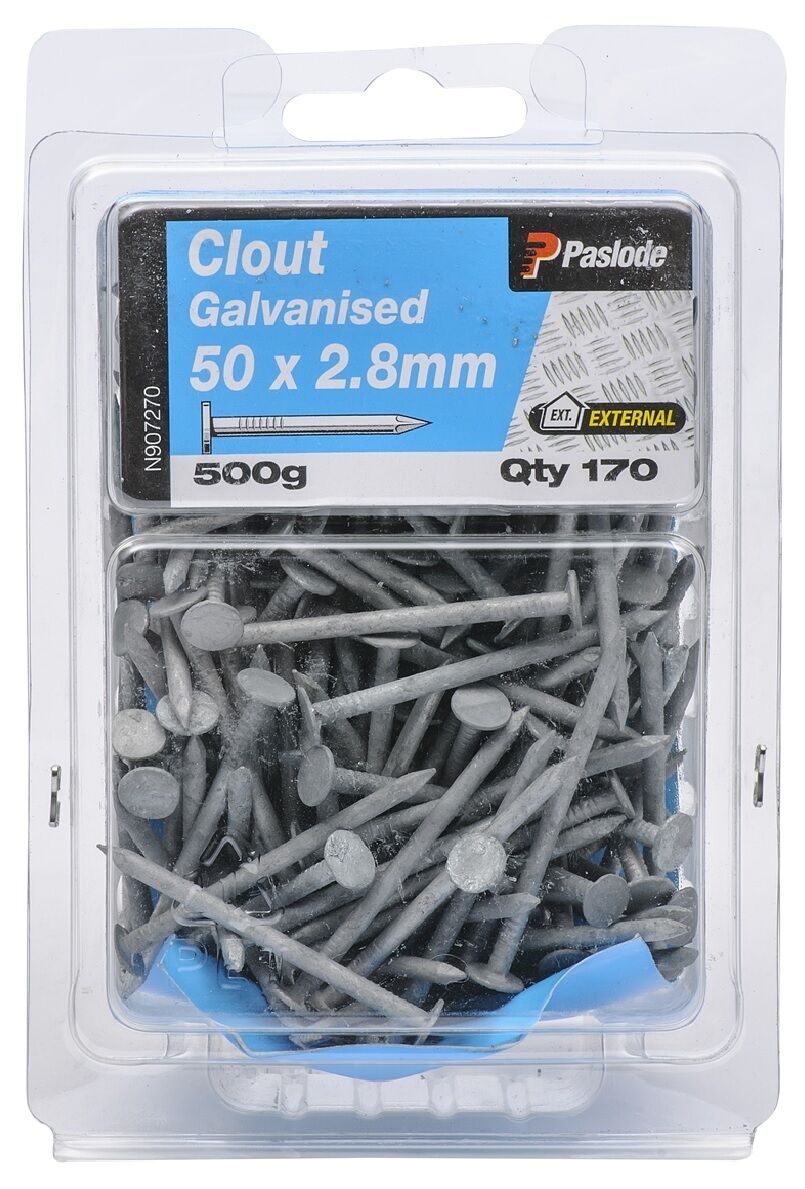 50 X 2.80 Clouts Galvanised 500gr